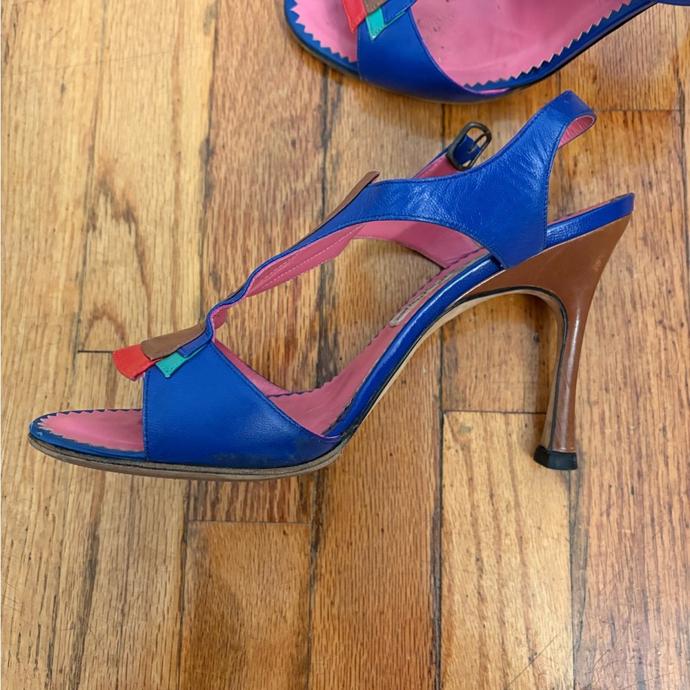 Vintage Manolo Blahnik strappy heels 37.5 - Picture 4 of 14